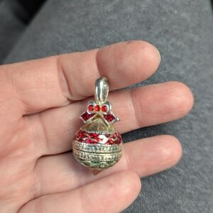Elegant Silver and Red Pendant